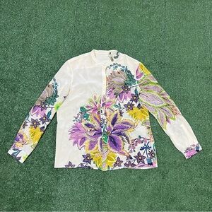 Roberto Cavalli Multicolor Floral Longsleeve Button Down